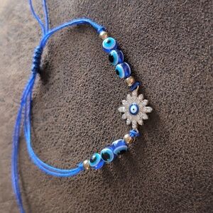 Evil Eye 👁️ Floral Adjustable Bracelet